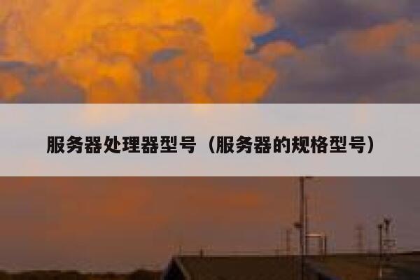 服务器处理器型号（服务器的规格型号） 第1张