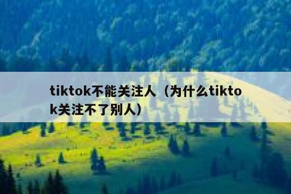 tiktok不能关注人（为什么tiktok关注不了别人） 第1张