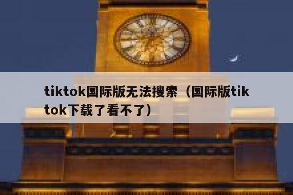 tiktok国际版无法搜索（国际版tiktok下载了看不了） 第1张