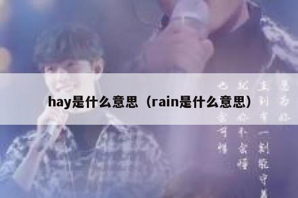 hay是什么意思（rain是什么意思） 第1张