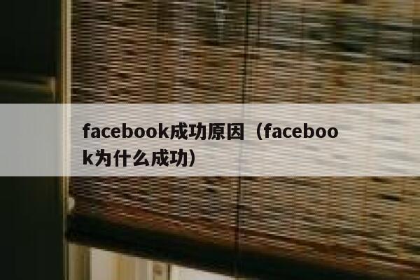 facebook成功原因(facebook为什么成功) 第1张 facebook成功原因(facebook为什么成功) 第1张