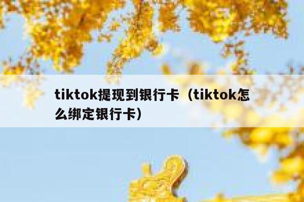 tiktok提现到银行卡（tiktok怎么绑定银行卡） 第1张