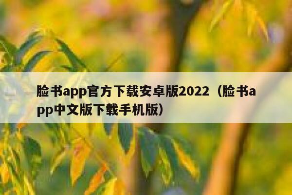 脸书app官方下载安卓版2022（脸书app中文版下载手机版） 第1张