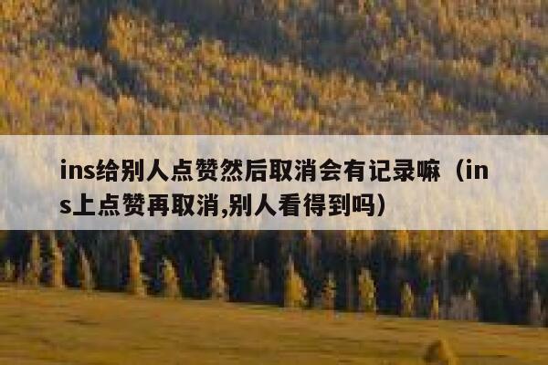ins给别人点赞然后取消会有记录嘛（ins上点赞再取消,别人看得到吗） 第1张