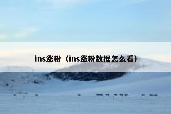 ins涨粉（ins涨粉数据怎么看） 第1张
