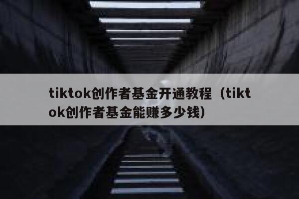 tiktok创作者基金开通教程(tiktok创作者基金能赚多少钱) 第1张 tiktok创作者基金开通教程(tiktok创作者基金能赚多少钱) 第1张