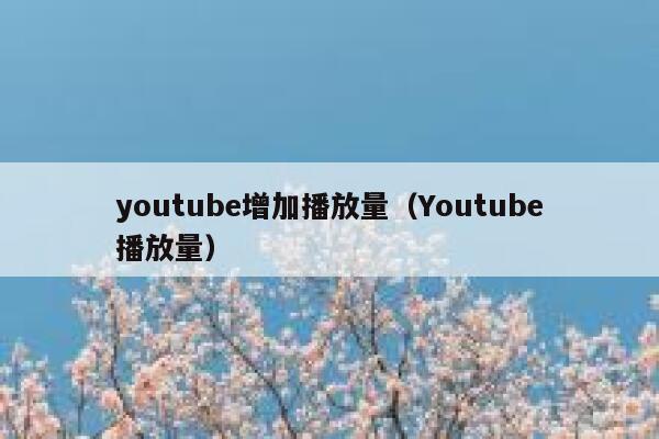 youtube增加播放量（Youtube播放量） 第1张