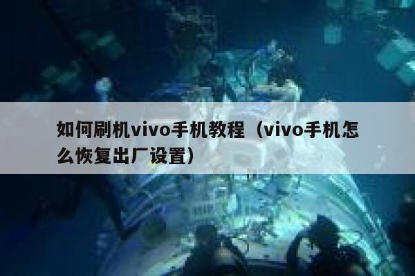 如何刷机vivo手机教程(vivo手机怎么恢复出厂设置) 第1张 如何刷机vivo手机教程(vivo手机怎么恢复出厂设置) 第1张