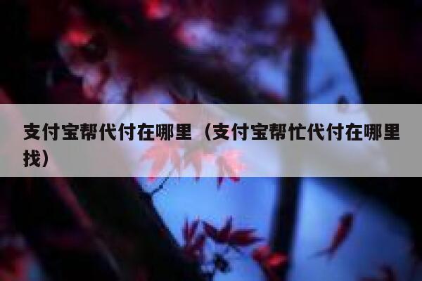 支付宝帮代付在哪里（支付宝帮忙代付在哪里找） 第1张
