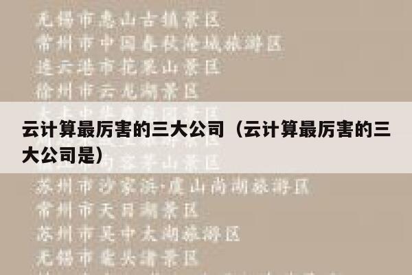 云计算最厉害的三大公司（云计算最厉害的三大公司是） 第1张
