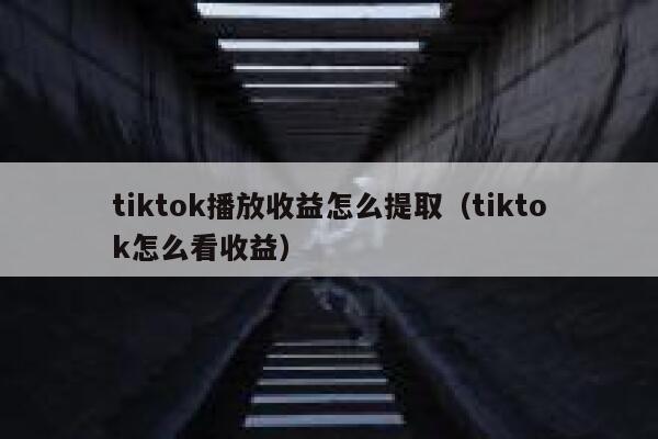 tiktok播放收益怎么提取（tiktok怎么看收益） 第1张