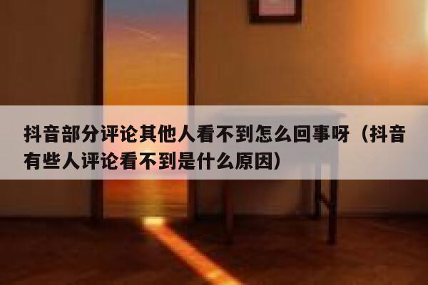 抖音部分评论其他人看不到怎么回事呀（抖音有些人评论看不到是什么原因） 第1张