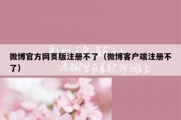 微博官方网页版注册不了（微博客户端注册不了） 第1张