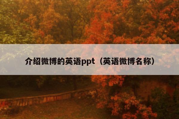 介绍微博的英语ppt（英语微博名称） 第1张