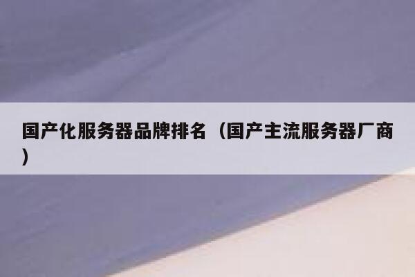 国产化服务器品牌排名(国产主流服务器厂商) 第1张 国产化服务器品牌排名(国产主流服务器厂商) 第1张