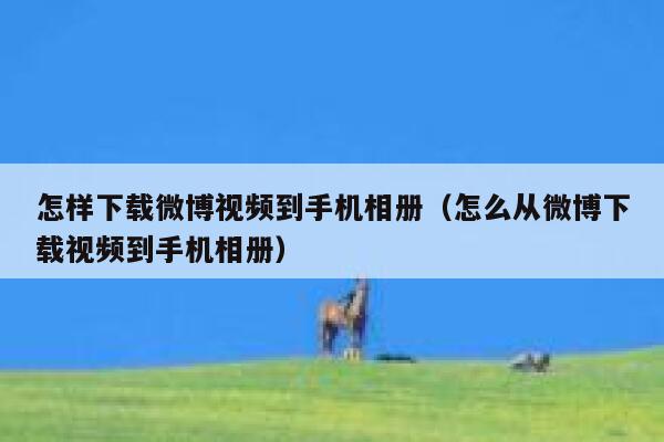怎样下载微博视频到手机相册(怎么从微博下载视频到手机相册) 第1张 怎样下载微博视频到手机相册(怎么从微博下载视频到手机相册) 第1张