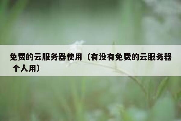 免费的云服务器使用（有没有免费的云服务器 个人用） 第1张