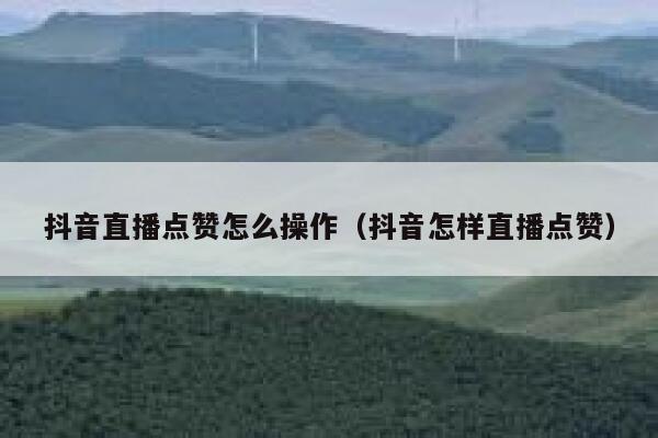抖音直播点赞怎么操作(抖音怎样直播点赞) 第1张 抖音直播点赞怎么操作(抖音怎样直播点赞) 第1张