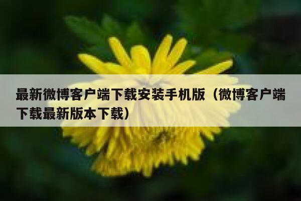 最新微博客户端下载安装手机版(微博客户端下载最新版本下载) 第1张 最新微博客户端下载安装手机版(微博客户端下载最新版本下载) 第1张