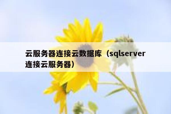云服务器连接云数据库(sqlserver连接云服务器) 第1张 云服务器连接云数据库(sqlserver连接云服务器) 第1张