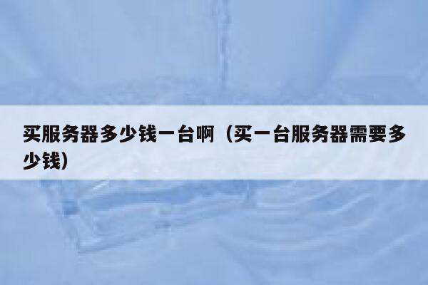 买服务器多少钱一台啊（买一台服务器需要多少钱） 第1张
