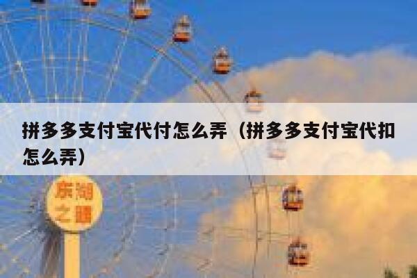 拼多多支付宝代付怎么弄（拼多多支付宝代扣怎么弄） 第1张