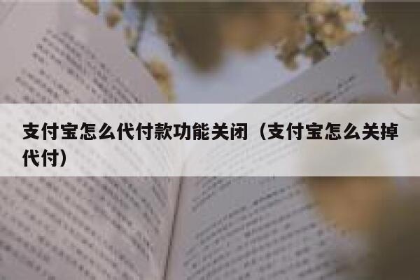 支付宝怎么代付款功能关闭（支付宝怎么关掉代付） 第1张