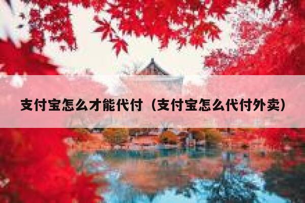 支付宝怎么才能代付（支付宝怎么代付外卖） 第1张