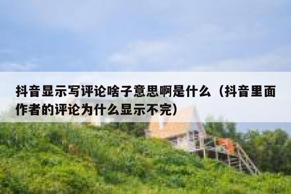 抖音显示写评论啥子意思啊是什么（抖音里面作者的评论为什么显示不完） 第1张