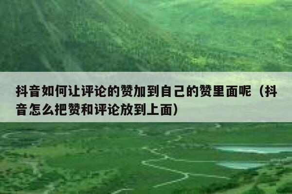 抖音如何让评论的赞加到自己的赞里面呢（抖音怎么把赞和评论放到上面） 第1张