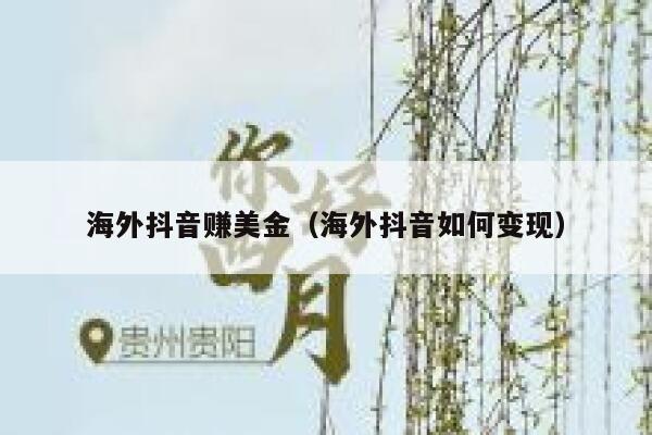 海外抖音赚美金（海外抖音如何变现） 第1张