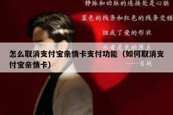 怎么取消支付宝亲情卡支付功能（如何取消支付宝亲情卡） 第1张