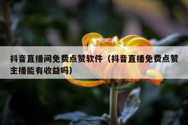 抖音直播间免费点赞软件（抖音直播免费点赞主播能有收益吗） 第1张