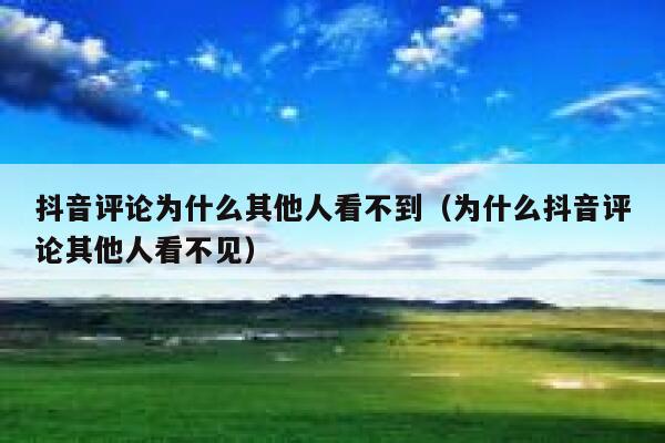 抖音评论为什么其他人看不到（为什么抖音评论其他人看不见） 第1张