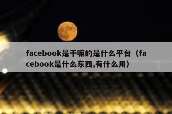facebook是干嘛的是什么平台(facebook是什么东西,有什么用) 第1张 facebook是干嘛的是什么平台(facebook是什么东西,有什么用) 第1张