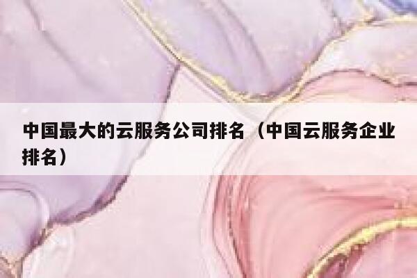 中国最大的云服务公司排名（中国云服务企业排名） 第1张