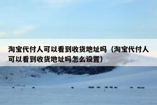 淘宝代付人可以看到收货地址吗（淘宝代付人可以看到收货地址吗怎么设置） 第1张