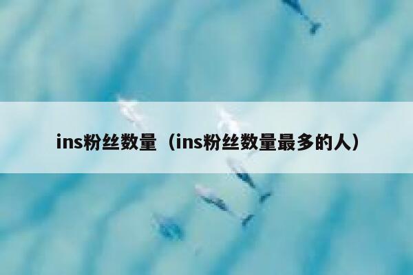 ins粉丝数量（ins粉丝数量最多的人） 第1张