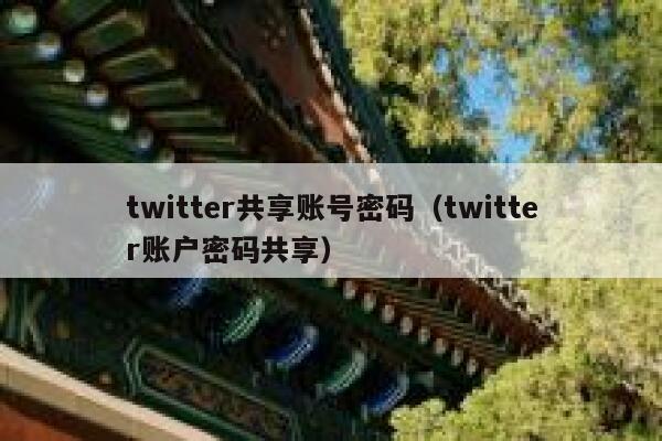 twitter共享账号密码（twitter账户密码共享） 第1张