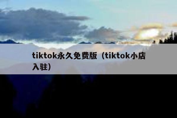 tiktok永久免费版（tiktok小店入驻） 第1张