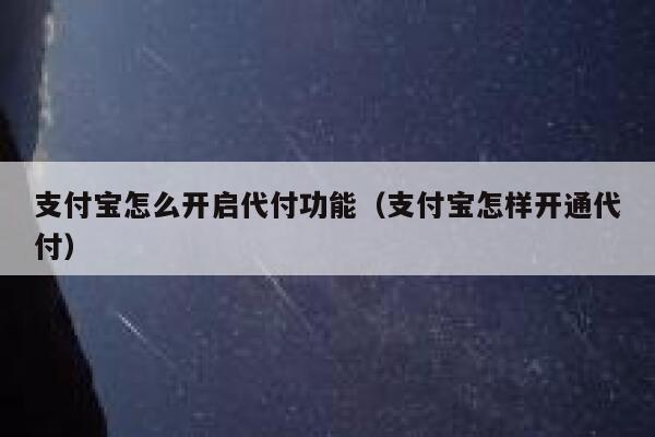 支付宝怎么开启代付功能（支付宝怎样开通代付） 第1张