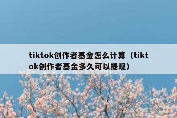 tiktok创作者基金怎么计算（tiktok创作者基金多久可以提现） 第1张