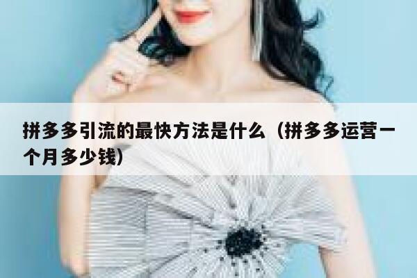拼多多引流的最快方法是什么（拼多多运营一个月多少钱） 第1张