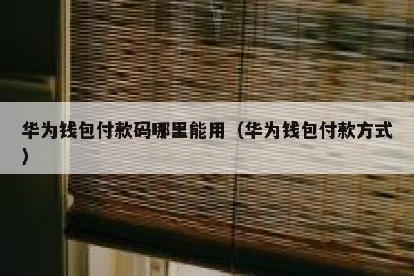 华为钱包付款码哪里能用（华为钱包付款方式） 第1张