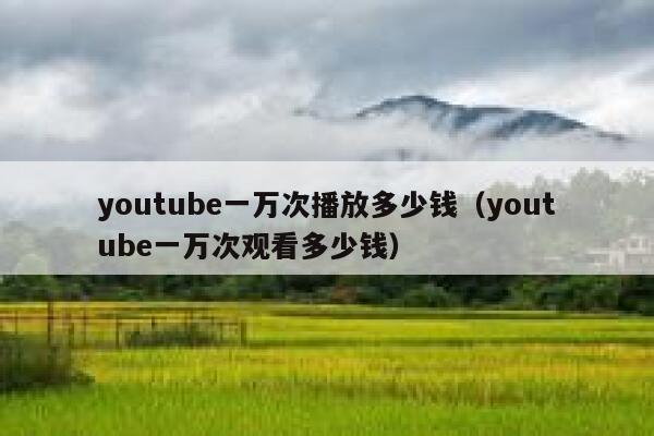 youtube一万次播放多少钱（youtube一万次观看多少钱） 第1张