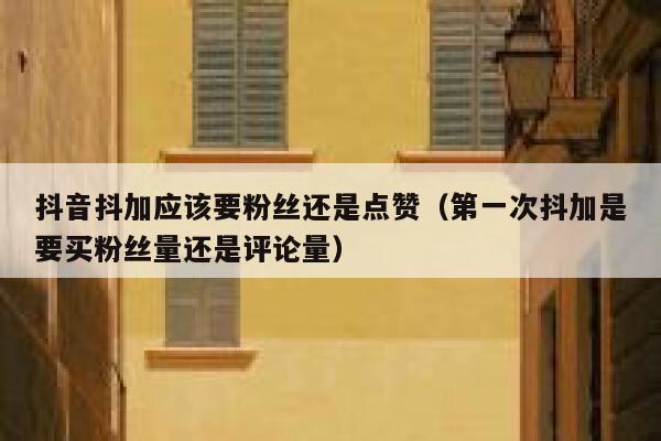 抖音抖加应该要粉丝还是点赞（第一次抖加是要买粉丝量还是评论量） 第1张