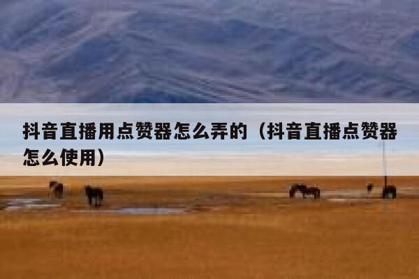 抖音直播用点赞器怎么弄的(抖音直播点赞器怎么使用) 第1张 抖音直播用点赞器怎么弄的(抖音直播点赞器怎么使用) 第1张