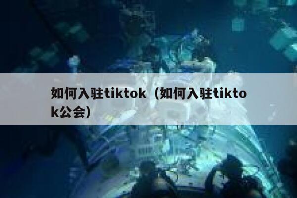 如何入驻tiktok（如何入驻tiktok公会） 第1张