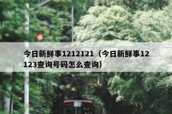 今日新鲜事1212121（今日新鲜事12123查询号码怎么查询） 第1张