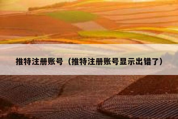 推特注册账号（推特注册账号显示出错了） 第1张